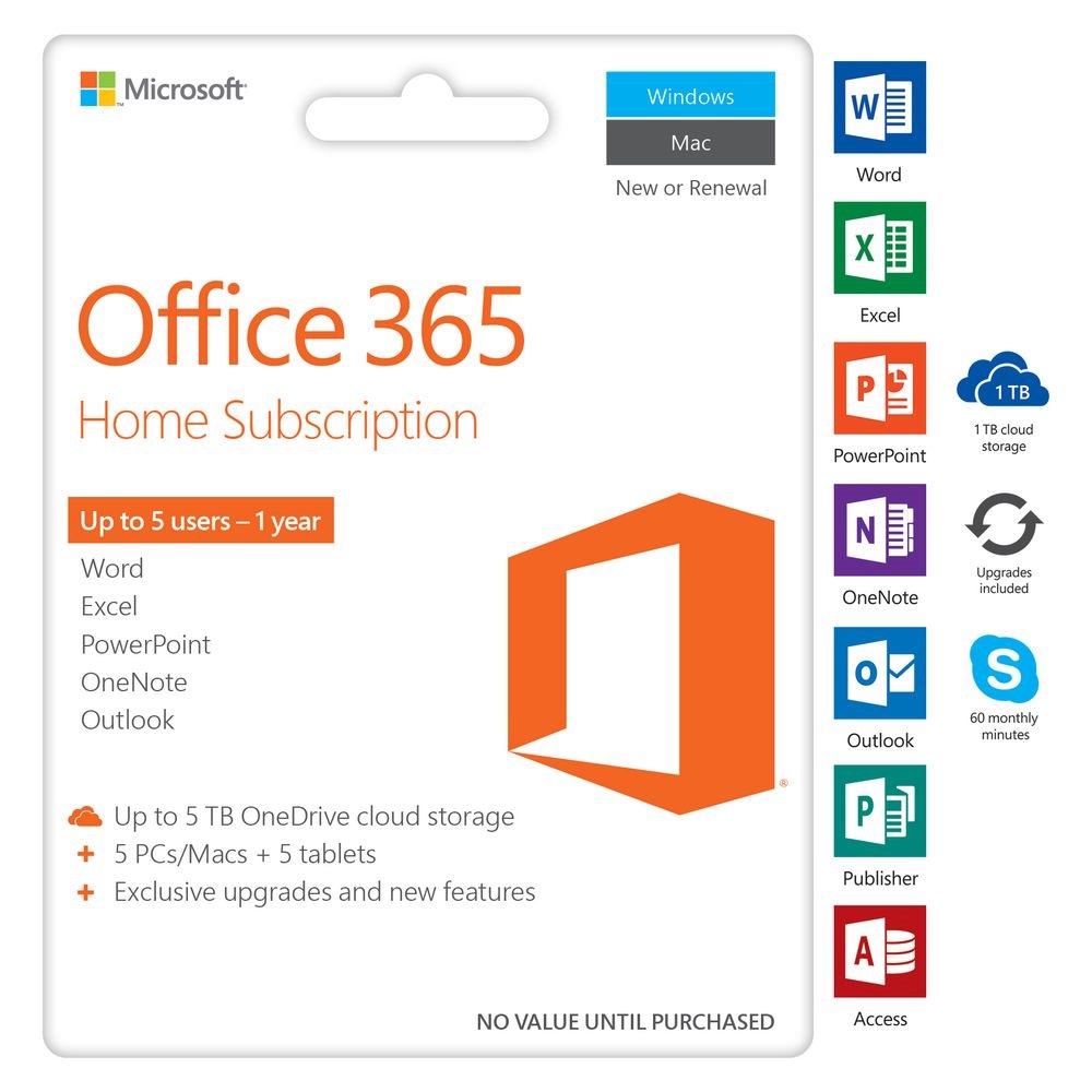 microsoft office 365 subscription price and 1 drive storage